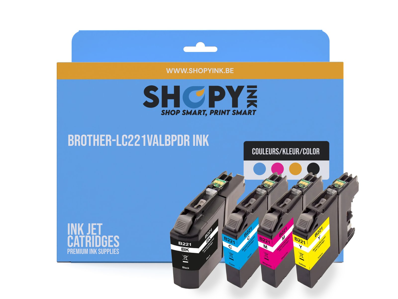 Cartouches compatible Brother-LC221VALBPDR ink (4) c-m-y-bk -LC221VALBPDR