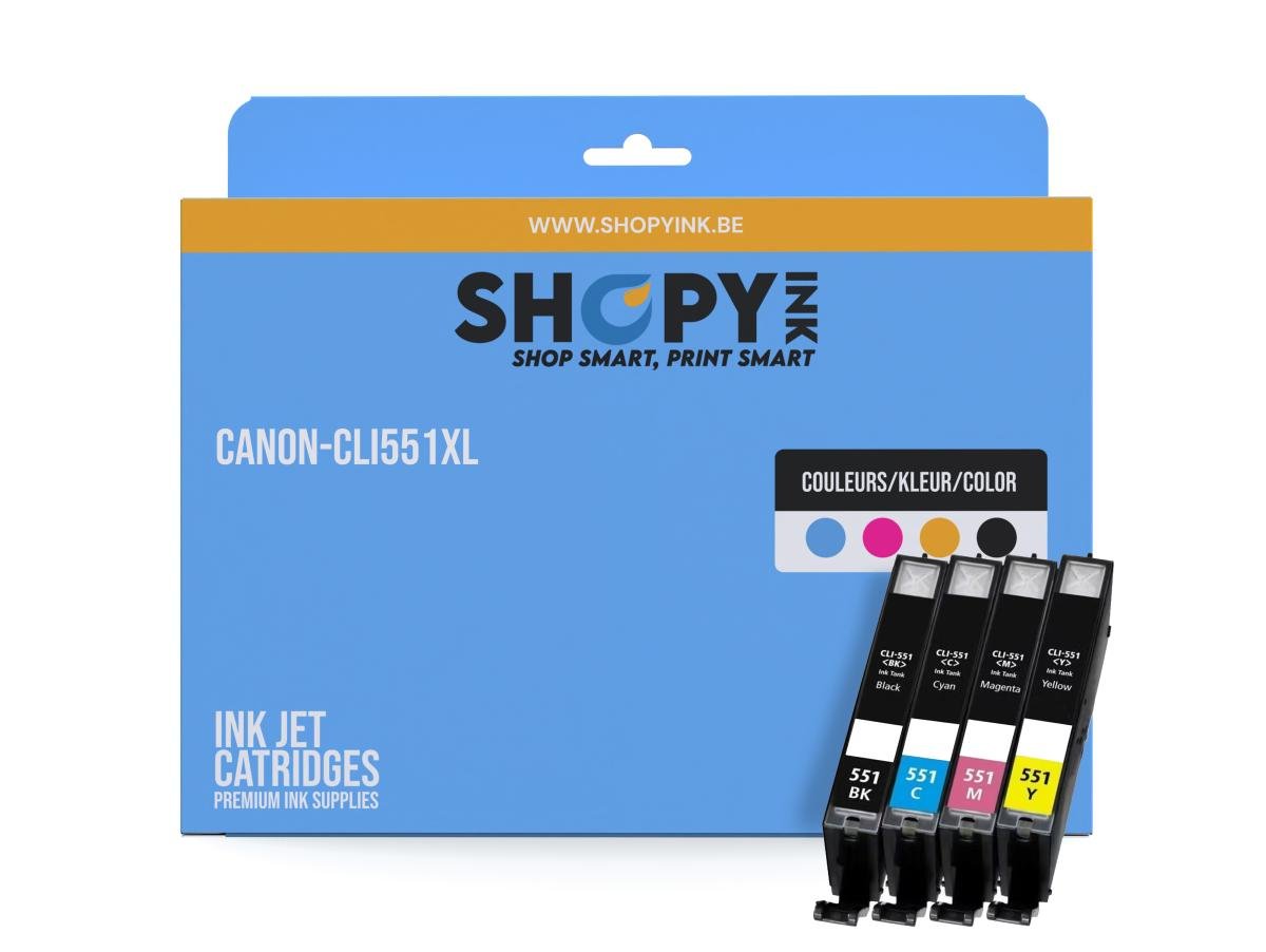 Cartouches compatible Canon-CLI551XL Pixma ink (4) PACK XL