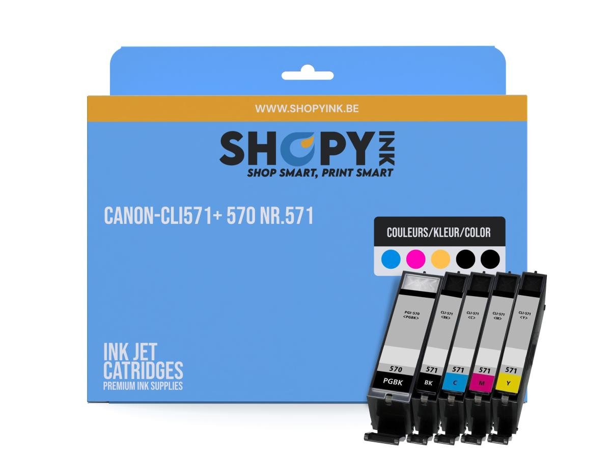 Cartouches compatible Canon-CLI571+ 570 Nr.571 Pixma MG Pack (5)