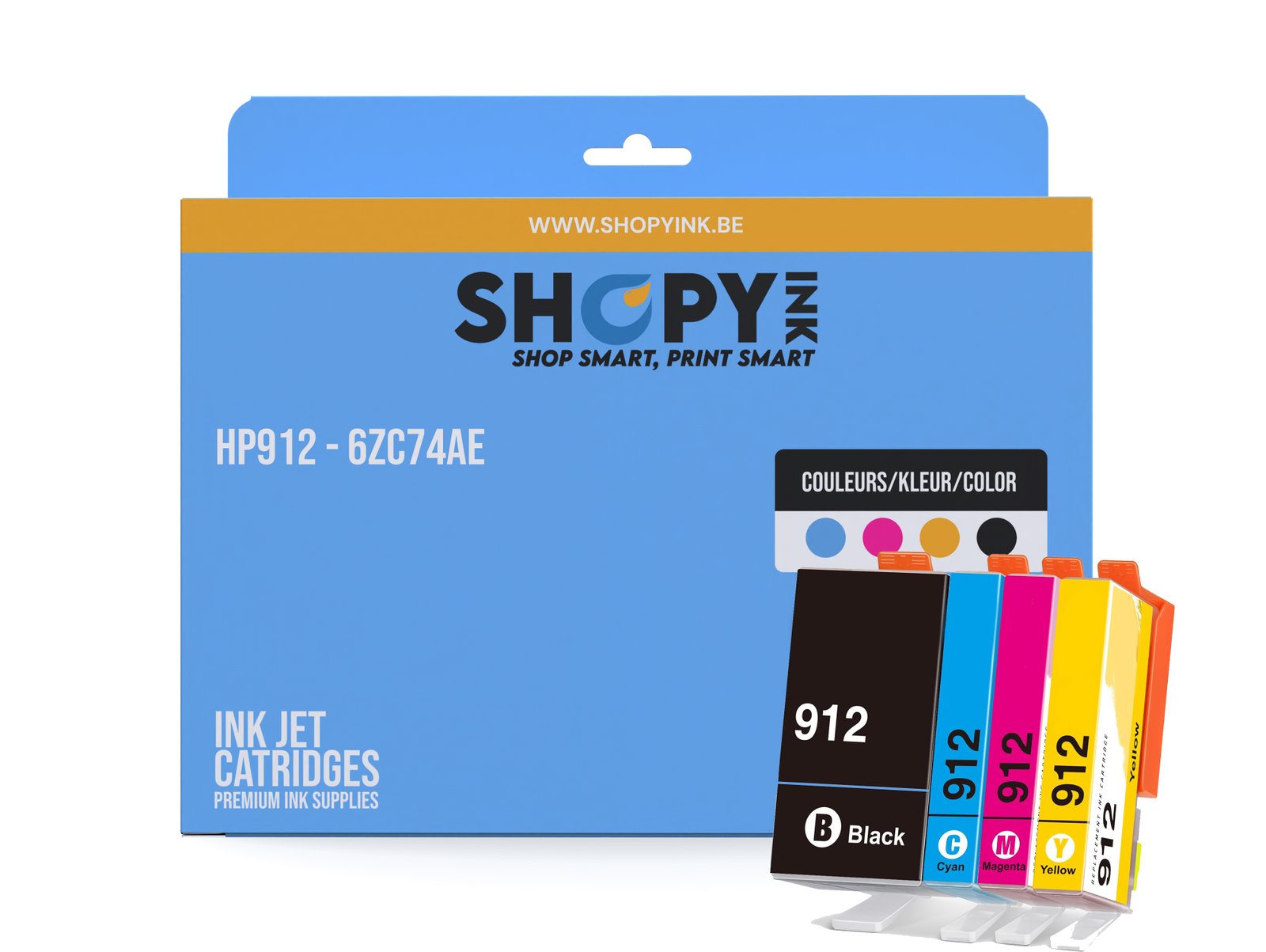 Cartouches compatible - HP912 cmyk - SHY07912 - 6ZC74AE